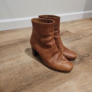 Sezane Tan Leather Heeled Boots